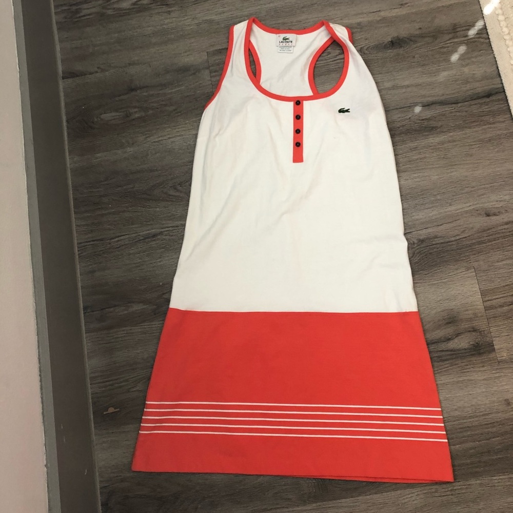 White and orange Lacoste dress